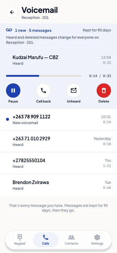 Ansa Voice: Voicemail